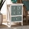 Baxton Studio Angeline Antique White and Teal Finished Wood 5-Drawer Chest 152-9187 - alternate 3